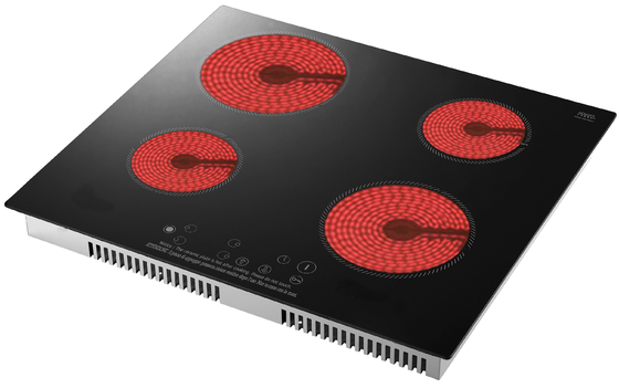 Нагрюя управление касания плитаа Cooktop кристаллического стекла зоны 4 черное керамическое/4 горелок керамическое