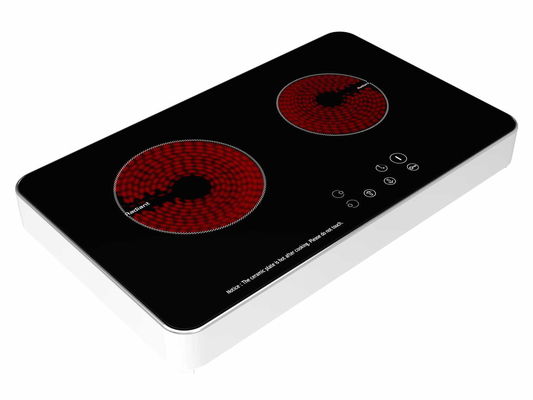 Зона 1200W и 1800W горелки Cooktop 2 тонкого дна снабжения жилищем металла стеклянная керамическая